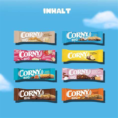 Übersicht Corny Riegel-Packungen