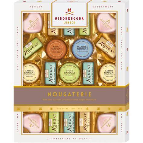 Übersicht Niederegger Pralinen- und Nougat-Sortiment