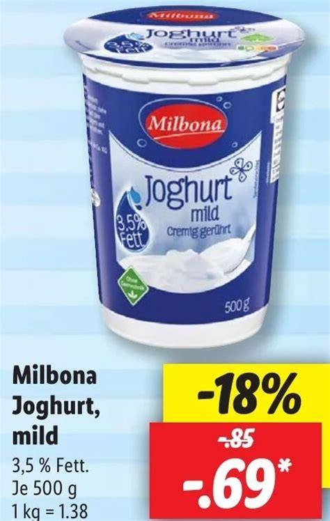 Übersicht Sortiment Milbona (Buttermilchdesserts & mehr)