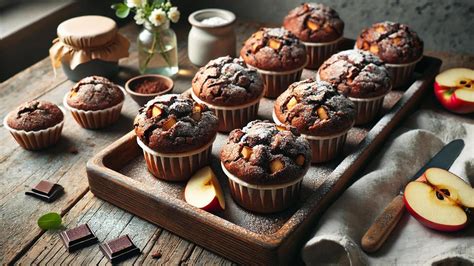Übersicht der Zutaten für Schoko Apfel Muffins
