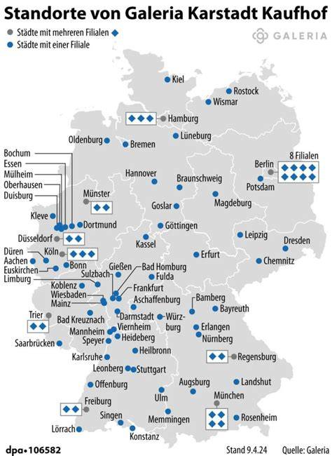 Übersichtskarte der Galeria Karstadt Kaufhof Filialen in der Region