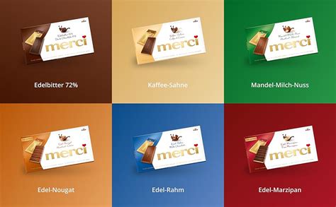 übersicht der merci Schokolade Sorten