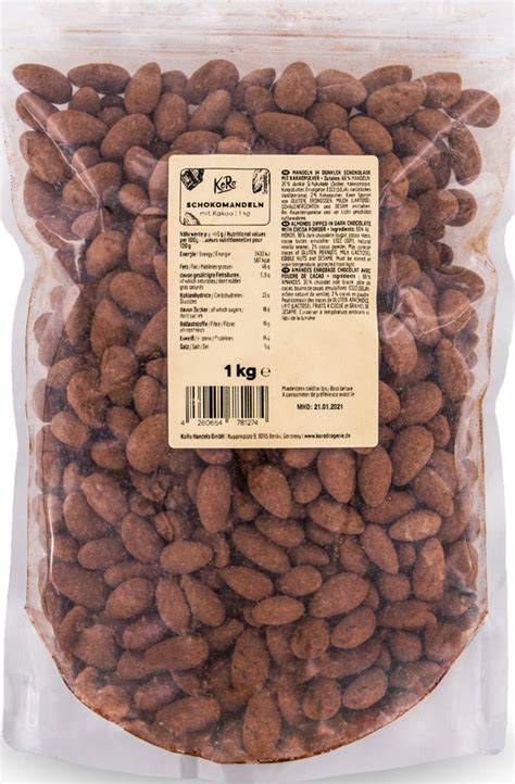 1 kg Vorteilspack Koro Mandeln in dunkler Schokolade