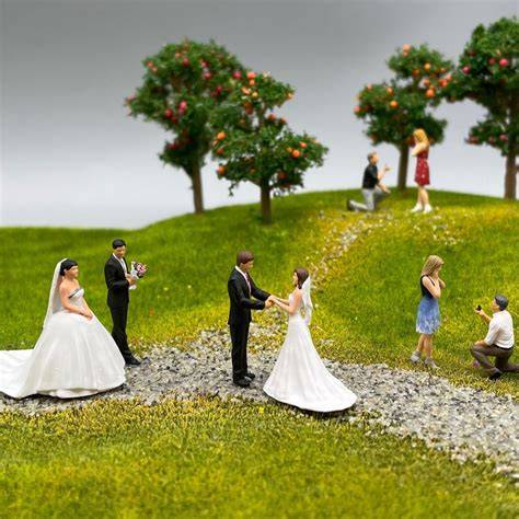 3D-gedruckte Miniatur Brautpaar Figuren
