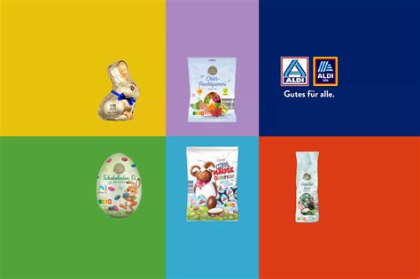 ALDI Ausstellung: Osterprodukte und Nougat-Ostereier im Sortiment