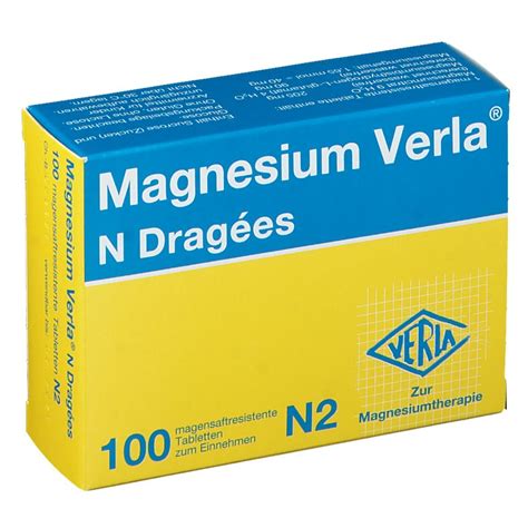 Abbildung: Beispielhafte Packung Magnesium Verla N Dragées