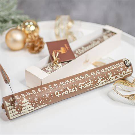 Adventskalender Nougatstange - handgefertigte Schokoladenkunst