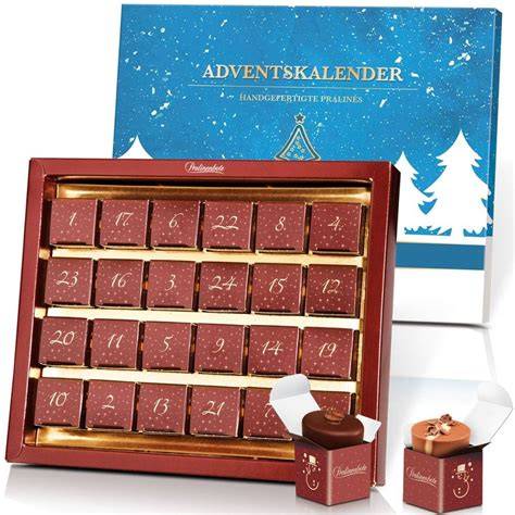 Adventskalender mit 24 handgefertigten Pralinen