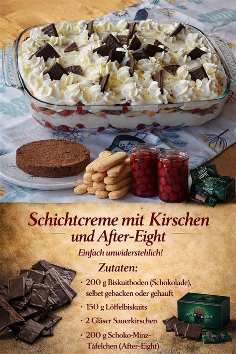After Eight Dessertgläser mit Kirschen