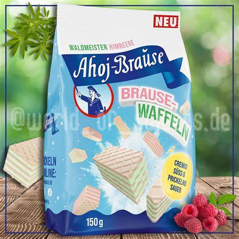 Ahoj-Brause Waffeln - Querschnitt mit Brausecremefüllung