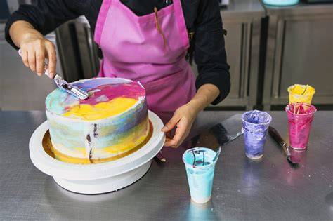 Airbrush-Torte mit Farbverlauf