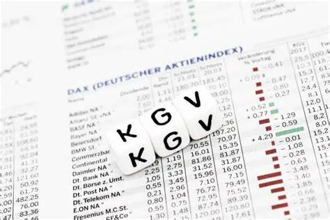 Aktienchart symbolisch mit Kennzahlen KGV KUV KCV