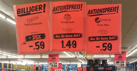 Aktionspreis Vergleichstabelle im Supermarkt