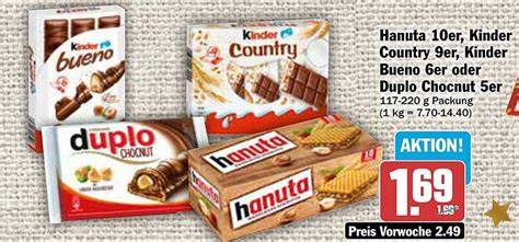Aktionsprodukte Kinder, Duplo, Hanuta