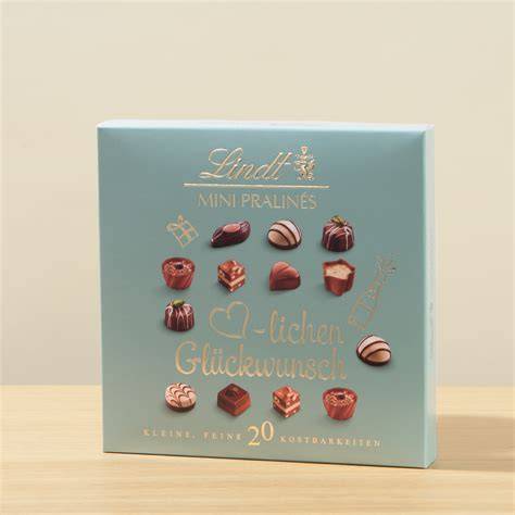 Alkoholgefüllte Lindt Pralinés auf einem Teller