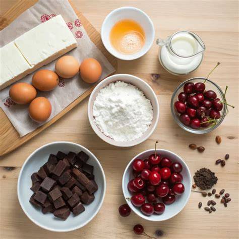 Alle Zutaten der Torte im Überblick