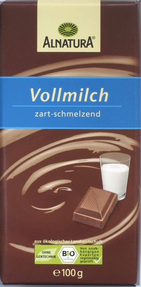 Alnatura Vollmilchschokolade Tafel Vorderseite