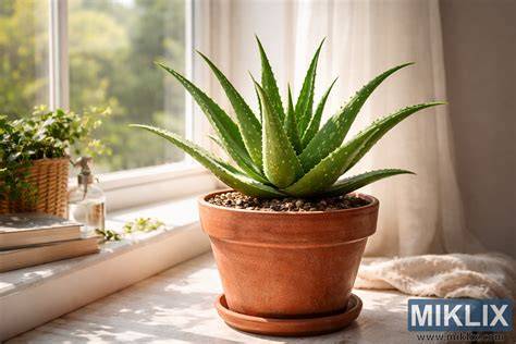 Aloe Vera Pflanze auf Fensterbank