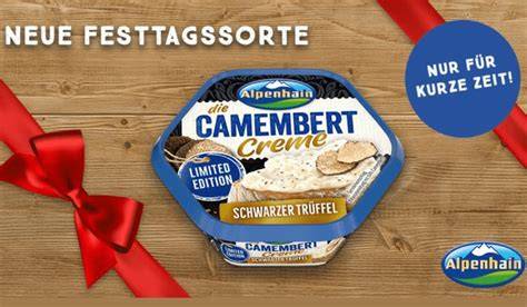 Alpenhain Camembert Creme Schwarzer Trüffel Limited Edition Verpackung in Supermarktregal