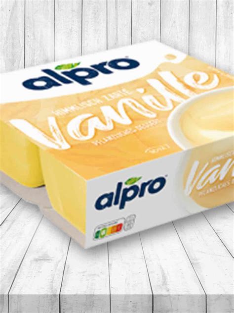 Alpro Pudding Vanille Verpackung und Portionsgröße