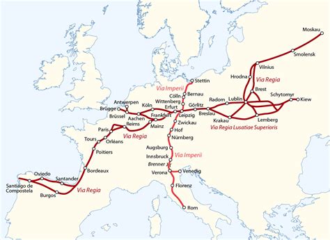 Alte Handelsstraßen und Lebkuchenzentren in Mitteleuropa