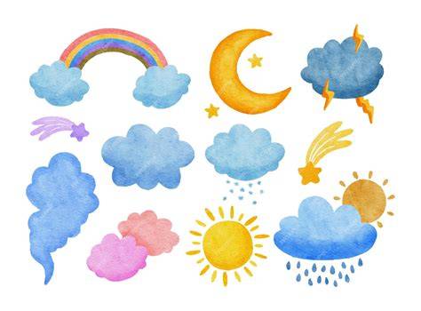 Alte Illustration: Menschen mit Zuckerhüten, Regenwolken und Sonnenschein