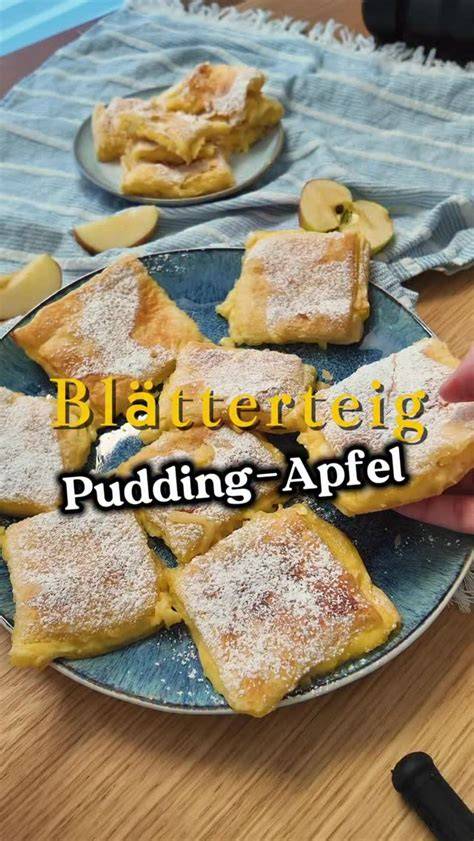 Alternative: Vanille-Apfelkuchen auf Blätterteig mit Puderzucker