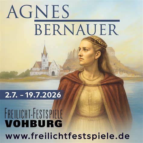 Altes Gemälde: Agnes Bernauer auf rotem Marmorgrabstein