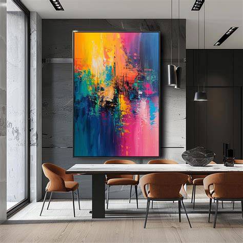Ambiente, bunte Sofas, Wandkunst im Fett und Zucker