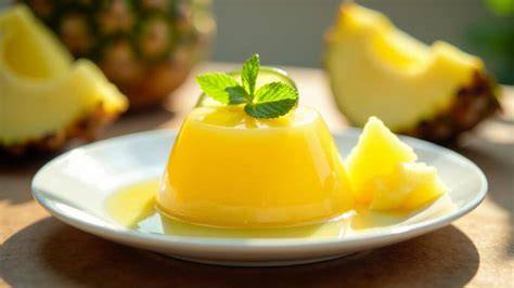 Ananas-Gelee in flachem Gefäß