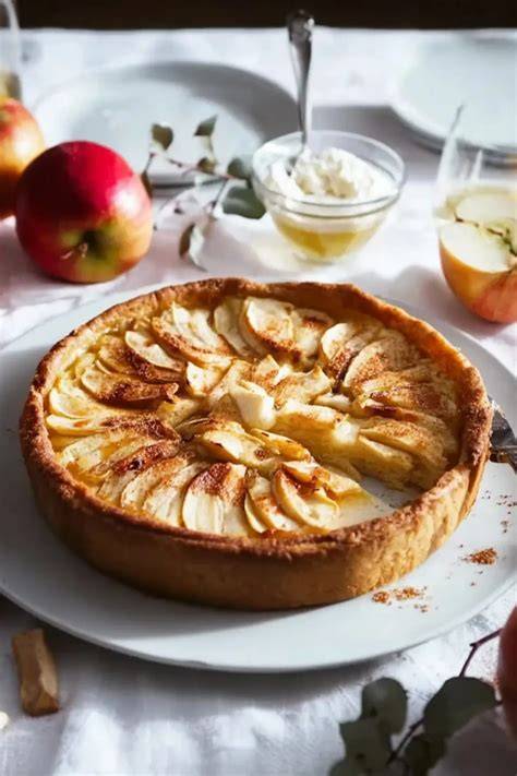 Anschnitt: Apfelkuchen mit Quark - cremige Textur