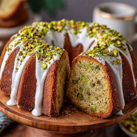 Anschnitt: saftiger Jägermeister-Rührkuchen mit Pistazien und Schokoraspeln