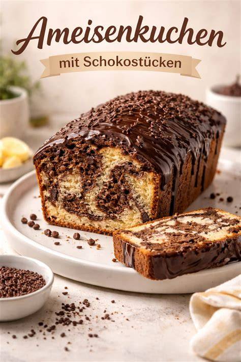 Anschnitt eines Bananenkuchens mit Haferflocken und Schokostücken auf einem Holzbrett