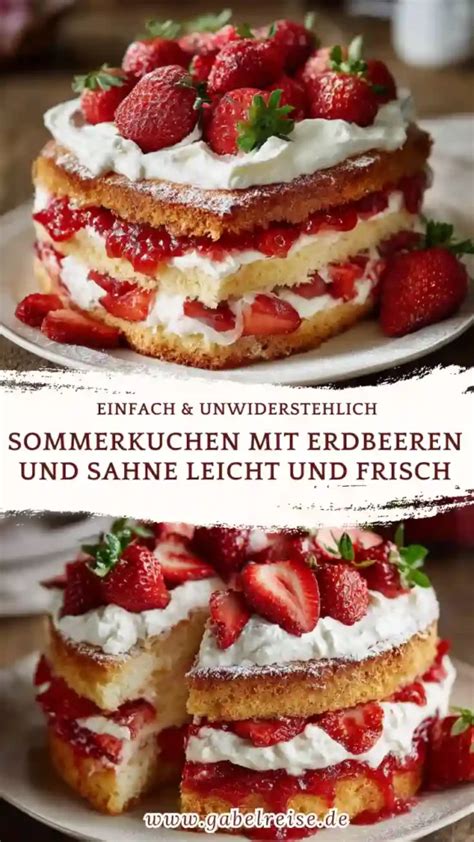 Anschnitt eines saftigen Erdbeerkuchens mit Sirup und Deko