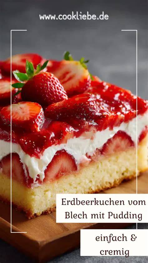 Anschnittbild vom Erdbeerkuchen mit Pudding - cremig, fruchtig, perfekt