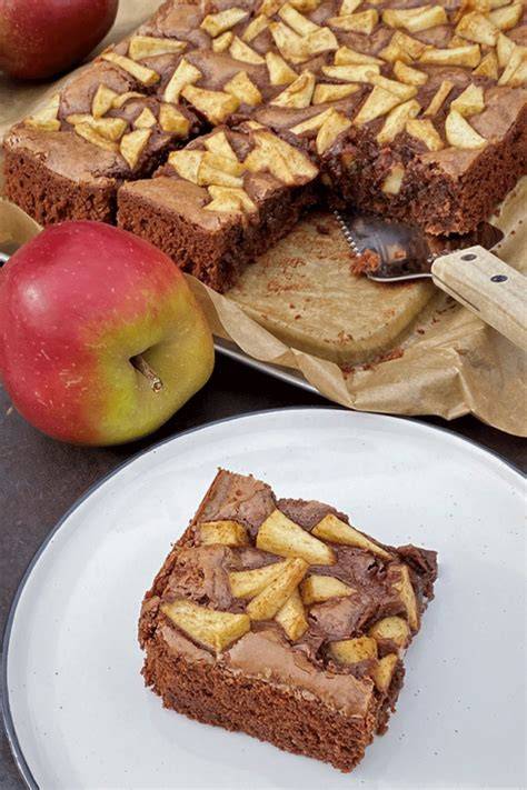 Apfel Brownies im Anschnitt