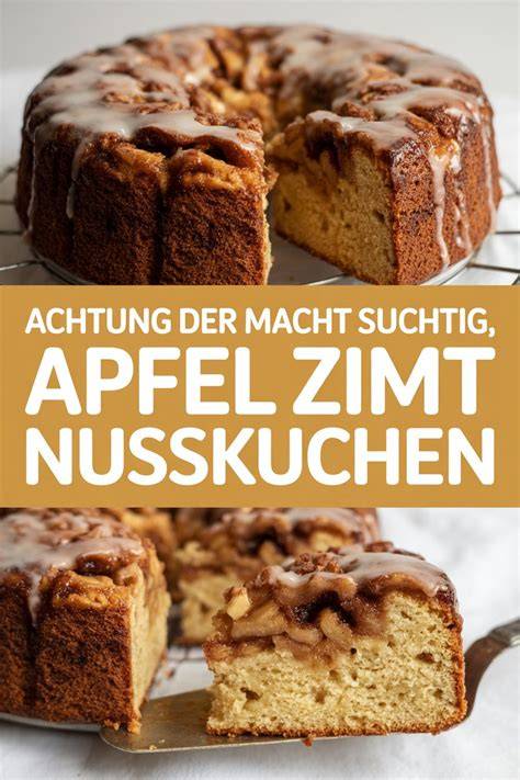 Apfel Marzipan Nusskuchen auf der Kaffeetafel