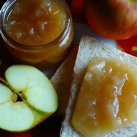 Apfel-Marzipan-Marmelade auf Frühstücksbrot
