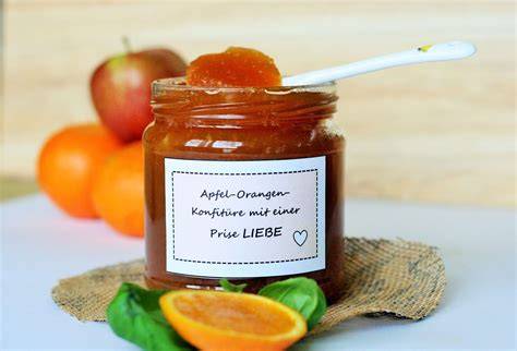 Apfel-Orangen-Marmelade im Glas