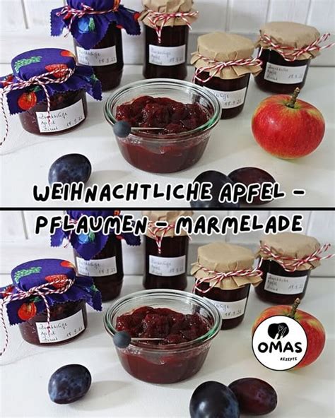 Apfel-Pflaumen-Marmelade im Glas