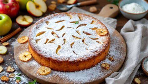Apfel-Zimt-Kuchen nach dem Backen - saftig und goldbraun