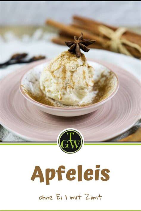 Apfeleis mit Zimt bestreut