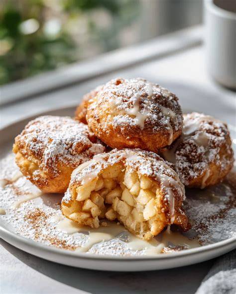 Apfelkrapfen auf Backpapier vor dem Frittieren