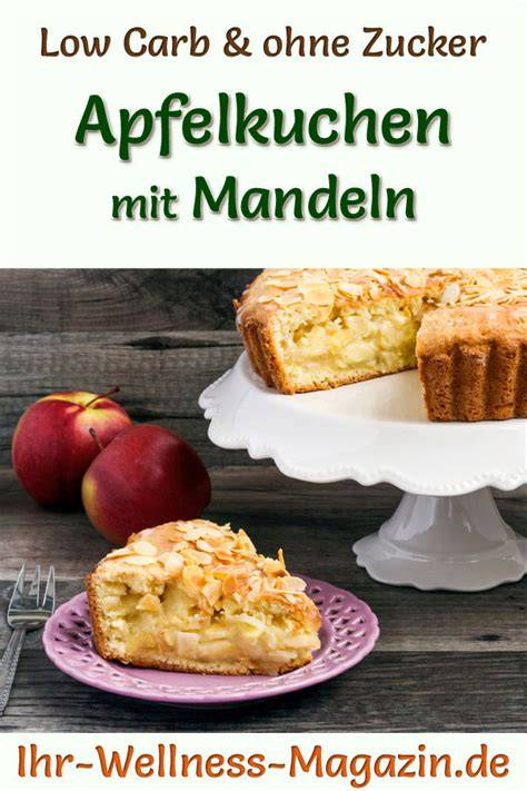 Apfelkuchen Low Carb mit Mandeln und Kokosraspeln