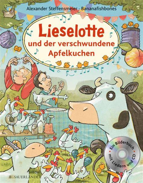 Apfelkuchen als Illustration mit Noten und Lieselotte