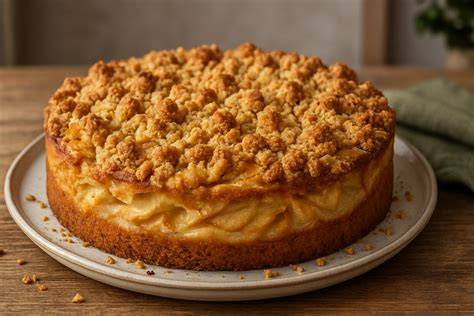 Apfelkuchen am Kaffeetisch