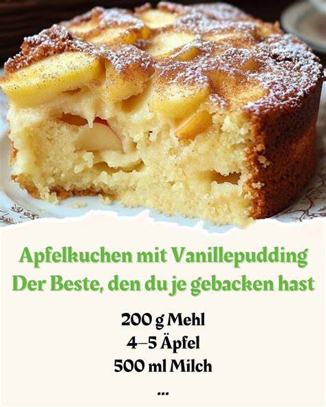 Apfelkuchen auf Kaffeetafel mit Zutaten