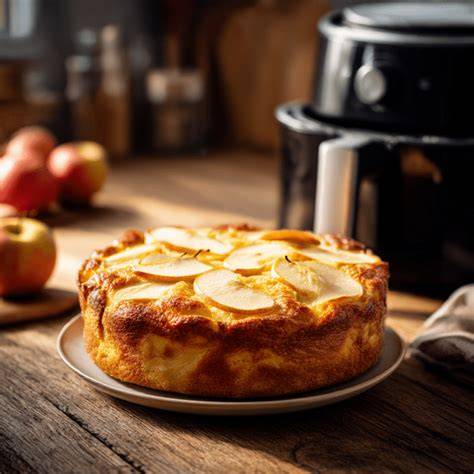 Apfelkuchen im Airfryer, schematische Darstellung und Zutaten