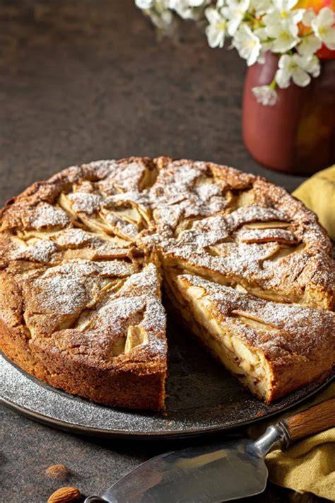 Apfelkuchen im Anschnitt, saftig und ohne Zucker