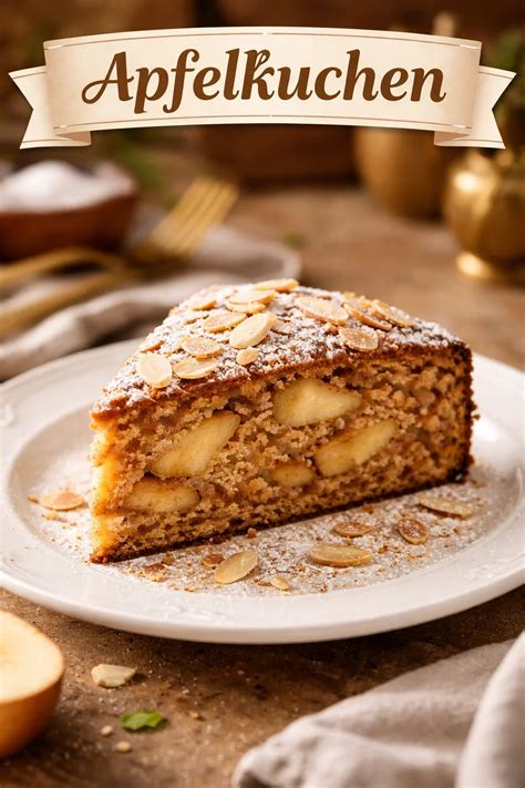 Apfelkuchen mit Kokosdecke, serviert auf einer Tafel
